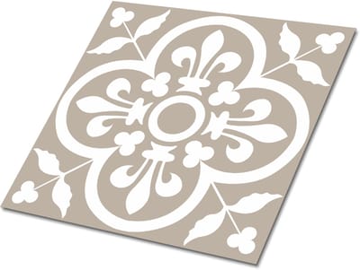 Tulup PVC Tegels - Kaartthema's Vinyl Tegels - 30 cm x 30 cm - Beige Vinyl Tegels Zelfklevend - Verpakking van 9 stuks - Klassiek Plaktegels - Zelfklevende Vinyltegels - Plaktegels keuken en Badkamer
