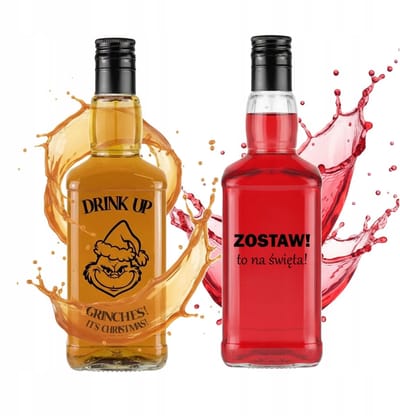Bimberek - Decoratieve Fles - 500ml - Grappige Kerstprint - Glas