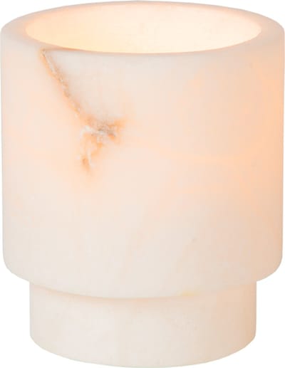 Atmooz Mick S Theelichthouder – Ø7.5 x H9 CM – Natuurlijk Alabaster – Luxe Waxinelichthouder – Windlicht van Natuursteen – Sfeervolle Kaarshouder – Wit Marmer Look – Wit