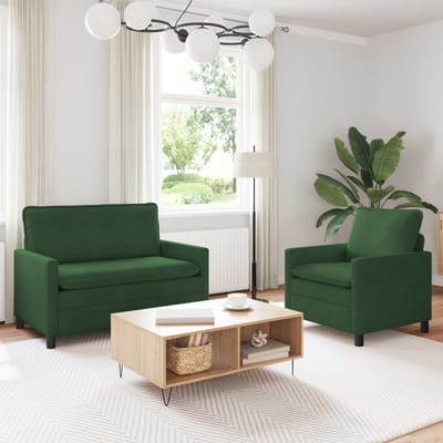 vidaXL - Bankstel - 2 - st - Jungle - Groen - Stof