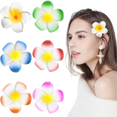 Dailygoods- Haarspelden 6 Stuks - Tropische Bloemhaarspelden - Kunstmatige Haaraccessoires - Bohemian Haaraccessoires - Feestelijke Accessoires - Perfect voor Bruiloften