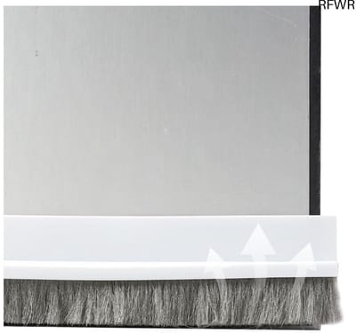 RFWR® Tochtstopper voor Deuren - Energiezuinige Afdichtingstape met Borstel voor Effectieve Geluidsisolatie en Bescherming tegen Lawaai en Stof (100 cm, Wit)