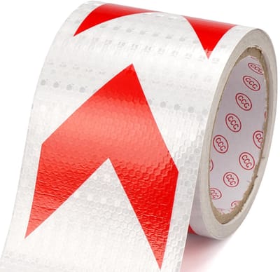 JHUBERS- Reflecterende Tape - Zelfklevend - 10 cm x 10 m - Waterdicht - Hoge Reflectiviteit - Sterke Kleefkracht - Weerbestendig - Waarschuwingstape