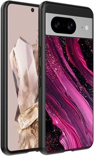 Geschikt voor Google Pixel 8 Pro Telefoonhoesje met marmer opdruk - TPU backcover case marble design - Paars Roze - Smartphonica geschikt voor Google Pixel 8 Pro