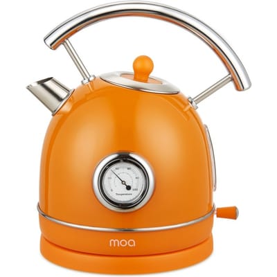 MOA Waterkoker Retro - 1,8 Liter - Elektrische Waterkoker - BPA-vrij - Anti Calcium Filter - RVS - 2200W - Oranje