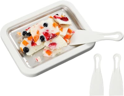 IJsmachine Rolletjes - Zelfgemaakt IJs - Desserts Maken - Compleet met Spatels - 23x18x4 cm - Wit