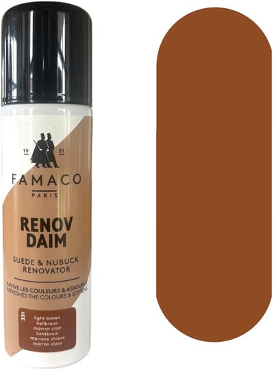 Famaco Renovateur Daim - Kleurhersteller voor Suede enNubuk - 250 ml spuitbus - Licht bruin