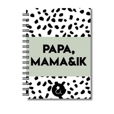 Invulboek Papa, Mama & Ik | Herinneringenboek Vader, Moeder & Kind | Dots Groen