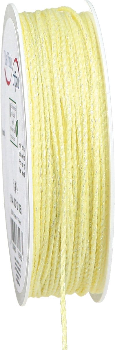Koord geel met mica sierkoord iriserend 15mm 50m