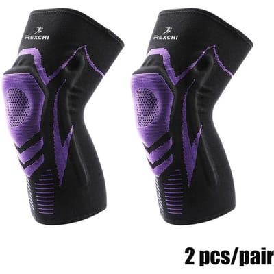 Sportcompressie Kniebrace Ondersteuning met Patella Gel Pad en Zijstabilisator voor Meniscusscheur Artritis ACL Gewrichtspijnverlichting XL