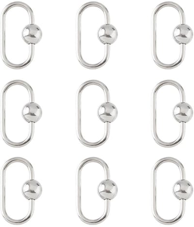 Dailygoods- Karabijnhaak 10 Stuks - Roestvrij Staal - Schroefsluiting - Ovaal - Sleutelhanger - Sterk Ontwerp - 26 mm Lang