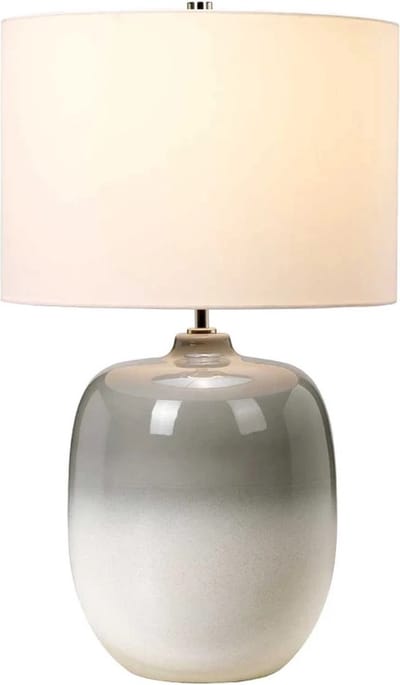 Moderne Tafellamp - Steady Lighting - Kunststof - Modern - E27 - L: 36cm - Voor Binnen - Woonkamer - Eetkamer - Grijs