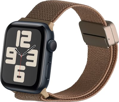 kwmobile vervangende smartwatch polsband geschikt voor Apple Watch SE 40mm iWatch 9/8/7/6/5/4/3 40mm bandje - Horlogeband met magneetsluiting - Sporthorloge band in beige