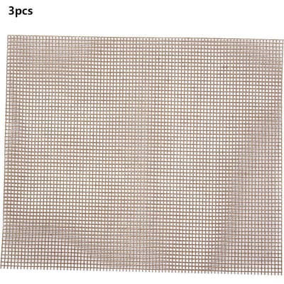 3 Pièces Tapis de Gril BBQ Feuille Tapis de Maille BBQ Réutilisable Tapis de Barbecue Antiadhésif Accessoires de Gril(36x42cm ) beige