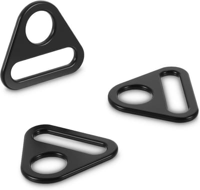 16 Stuks 1 Inch Zwarte Driehoek D-Ringen, Stalen Gespen voor Tasaccessoires, Sleutelhanger Charms en Camera Strap Bevestigingen voor Rugzakken en Handtassen