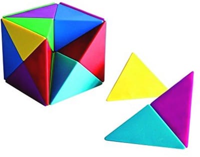 Magnetische Tangram Cube Puzzel, Educatief Spel voor Kinderen en Volwassenen, 24 Stuks in Diverse Kleuren
