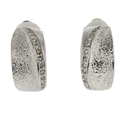 Behave - Clip oorbellen vintage stijl 2 cm - Zilverkleur met kristal