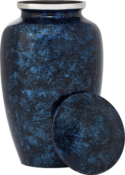 XXL As Urn - 3.5 Liter - Crematie Urn - Uniek - Voor Huisdieren of Menselijk As - Crematie As - Mini Urn - Decoratie Urn - Pure Blue