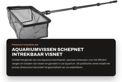 Schepnet Intrekbaar - Visnet - Garnalen Net - Aquarium - Vissen Vangen - Verstelbare Handgreep - Efficiënt en Praktisch - Visschepnet
