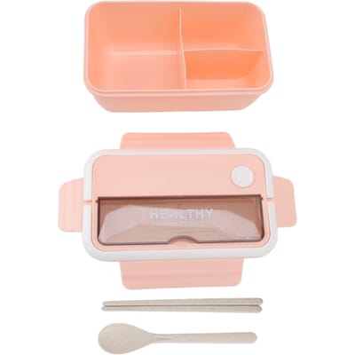 1400ml Bento Box Draagbaar met Verdeelvak Hoge Capaciteit Magnetronbestendig Japanse Lunchcontainer voor L roze