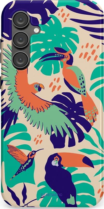 Casetastic Hoesje Geschikt voor Samsung S23 FE - Stijlvolle Beschermende Duo-layer Case - Tropische Vogels