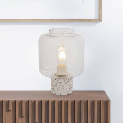 Searchlight Tafellamp X Vessel, wit / helder, beton, glas