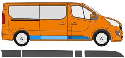 Zijlijst sierlijst voor Renault Trafic 2014- / Rechts / Set