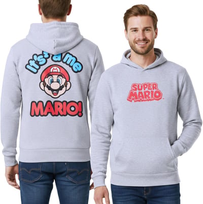 Super Mario - Grijze Hoodie voor Heren / XS