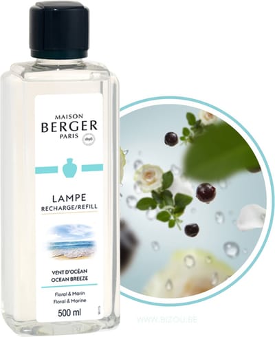 Lampe Maison Berger - Vent d’Ocean – Bries vanuit de zee - Navulling - Geurbrander - 500ml