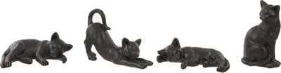 Set van 4 poezen / katten - klein formaat - set A