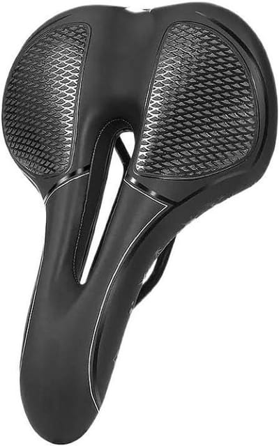 Fietszadel Gel - Comfort Zadel - Fietsen Lange Afstand - Schokabsorberend Ontwerp - 300 Grams - Zwart