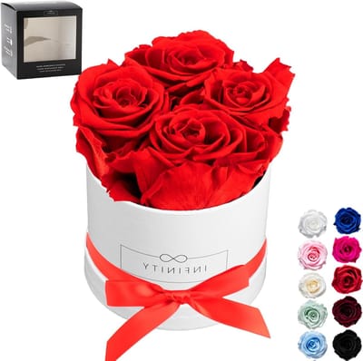 Flowerbox Kleine Doos - Eeuwige Rozen Cadeau - Romantisch Cadeau Geven - Echte Geconserveerde Rozen - 10 x 12 cm