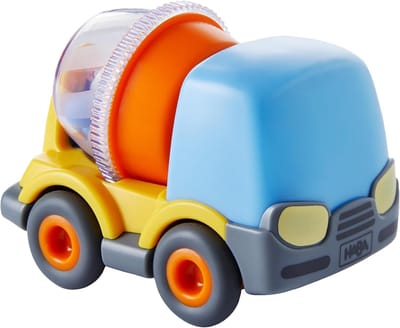 Betonmixer Speelgoed - Bouwvoertuig Knikkerbaan - Spelen Knikkerbaan - Draaiende Trommel - 6 x 47 x 6 cm - Geel