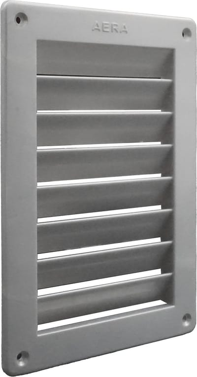 Schoepenrooster inbouw 150x220mm, kunststof zilver (aera / 12)