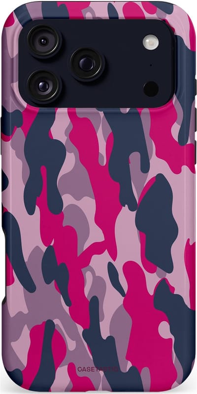 Casetastic hoesje geschikt voor Apple iPhone 17 Pro Max - MagSafe - Dubbellaagse bescherming - Urban Pink Camo - Fashion Case - Lila Roze Donkergrijs Grijs