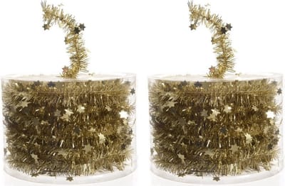 Kerstslinger - 700 cm - Sterren kerstslinger - Goud
