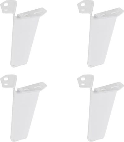 FLE - Massief stalen meubelpoot wit taps 8 bij 5 cm en hoogte 10 cm - 4 stuks