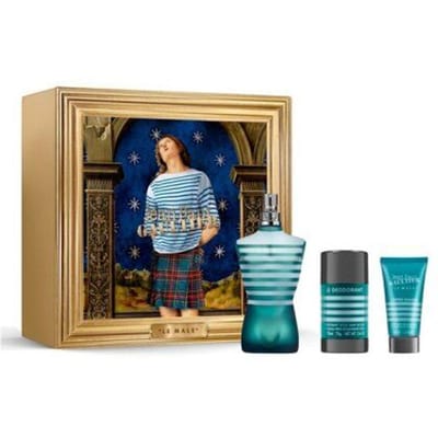Jean Paul Gaultier Le Male Eau de Toilette 125ml + Aftershave Balm 50ml + Deodorant Stick 75g - 3 Piece Gift Set for Men