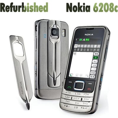 Opgeknapte Nokia Ontgrendeld Originele Nokia 6208c Mobiele Telefoon Met 1 SIM 1 Battery 1 Charger grijze kleur