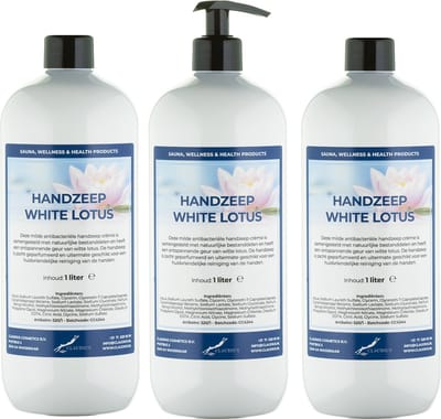 Handzeep White Lotus 1 liter - met gratis pomp - set van 3 stuks