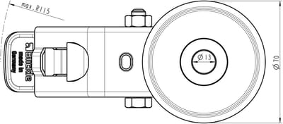 80 mm (3") roestvrijstalen zwenkwiel met wit nylon wiel, zwenkbaar met rem, 600 kg, set van 4