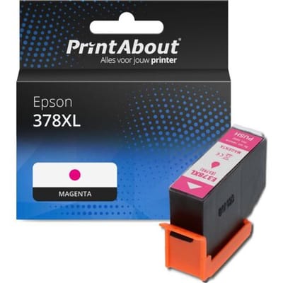PrintAbout Inktcartridge 378XL (C13T37934010) Magenta Hoge capaciteit geschikt voor Epson