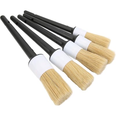Brosses de nettoyage pour voiture, de qualité supérieure et denses, ne rayent pas la voiture, 5 pièces de tailles différentes pour nettoyer les jantes et les emblèmes black