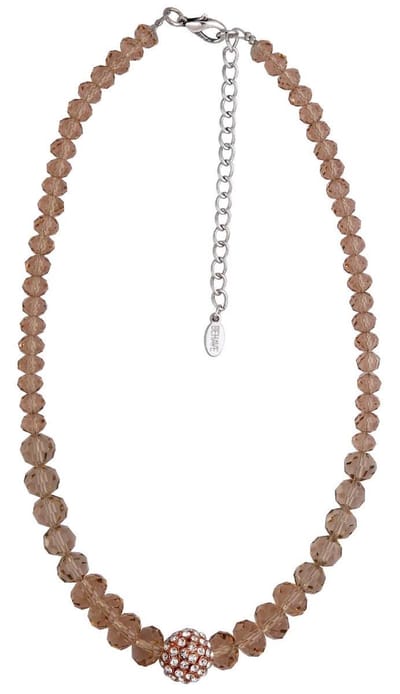 Behave - Korte ketting - Facet geslepen kralen - Bolvormige kraal met steentjes - 48 cm