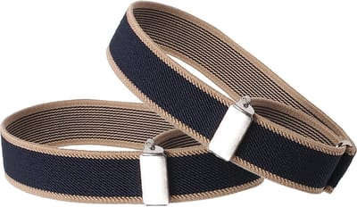 Sorprese - Mouwophouders - Elastisch - Per Paar - 2 Stuks - Mouwophouders Dames Heren - Donkerblauw Beige