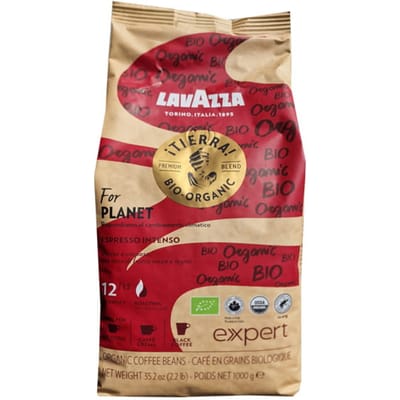 Koffiebonen expert tierra bio biologische espresso intenso 1kg - lavazza