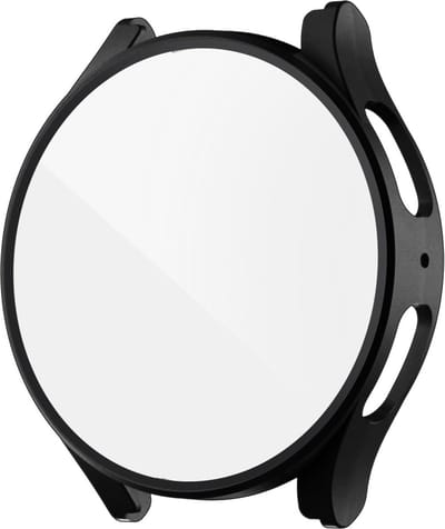 Strap-it Hard case bescherming - Stevig PC hoesje met glasplaat geschikt voor Samsung Galaxy Watch 5 40mm - zwart