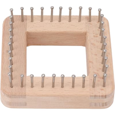 Mini Vierkant Brei-instrument met Haken Houten Haakbord voor Weven Mat Haarband Deken Sok
