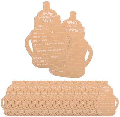 Dailygoods- Babyvoorspellingskaarten Geel - 30 Stuks - Kraftpapier - Babyshoweradvieskaarten - Decoratie - 18x13cm - Babyshowerkaarten