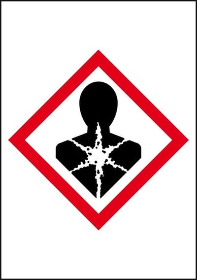 GHS08 gezondheidsgevaar sticker, 10 per vel, rechthoek 18 x 26 mm - 10 per vel